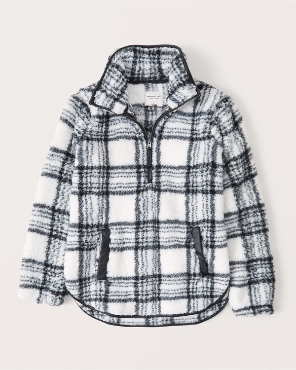 Sherpa Half-Zip Elevated Trim Sweatshirt | Abercrombie & Fitch (US)