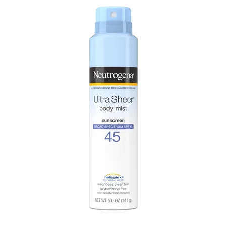 Neutrogena Ultra Sheer Lightweight Sunscreen Spray, SPF 45, 5 oz | Walmart (US)