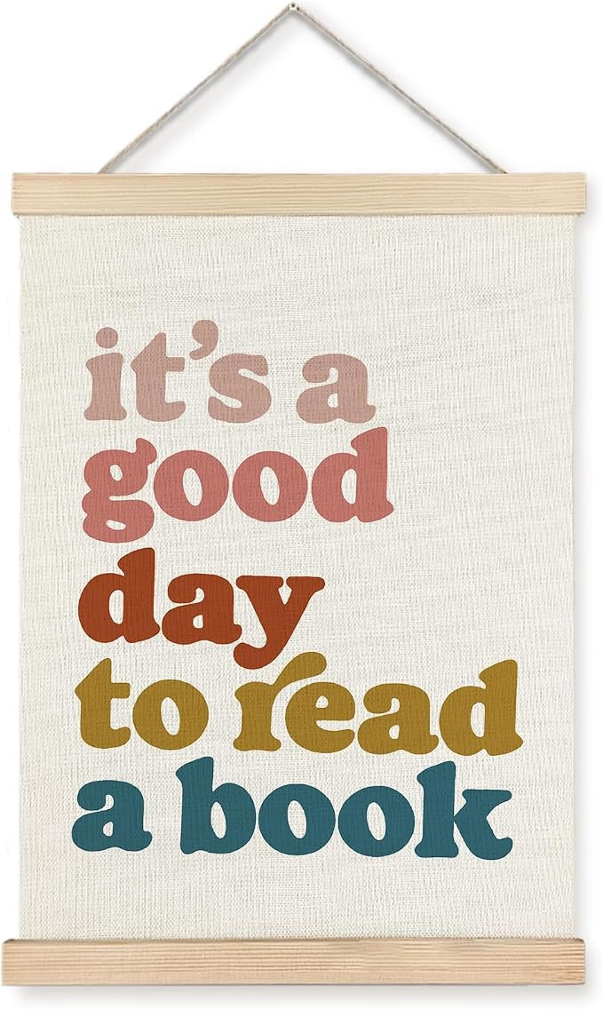 Yomisex Book Reading Wall Art Poster, Reading Nook Corner Decor, Library Decor, It's a Good Day t... | Amazon (US)