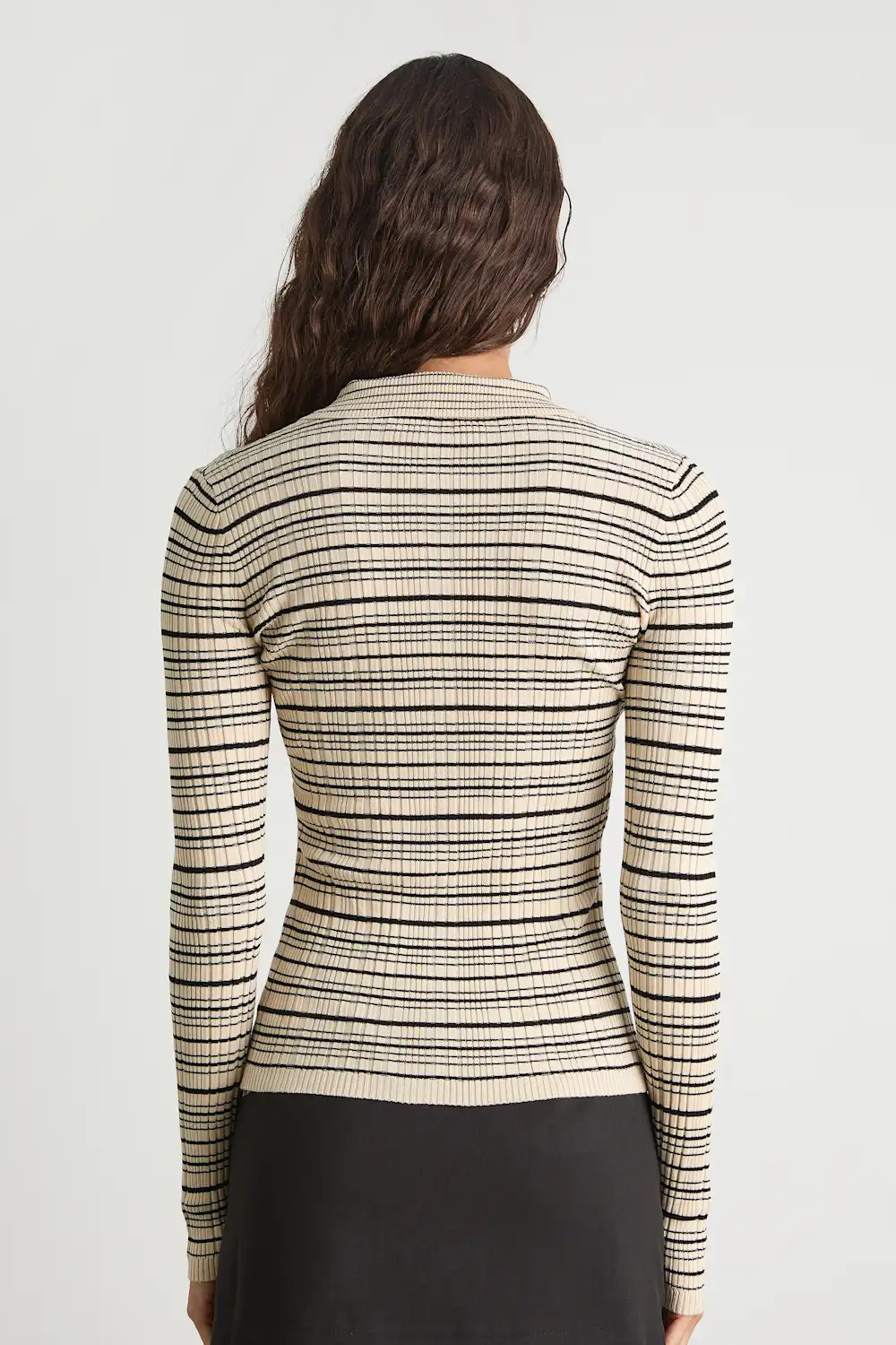 Lucie Cream and Black Striped Button-Up Sweater Top | Lulus