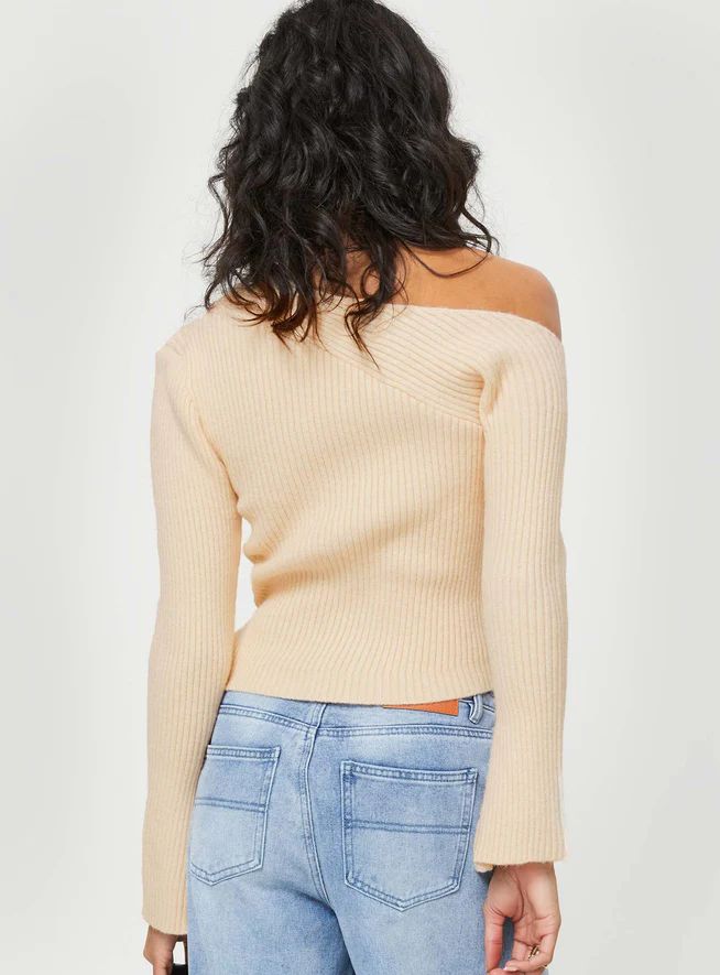 Phillips Cold Shoulder Sweater Cream | Princess Polly US