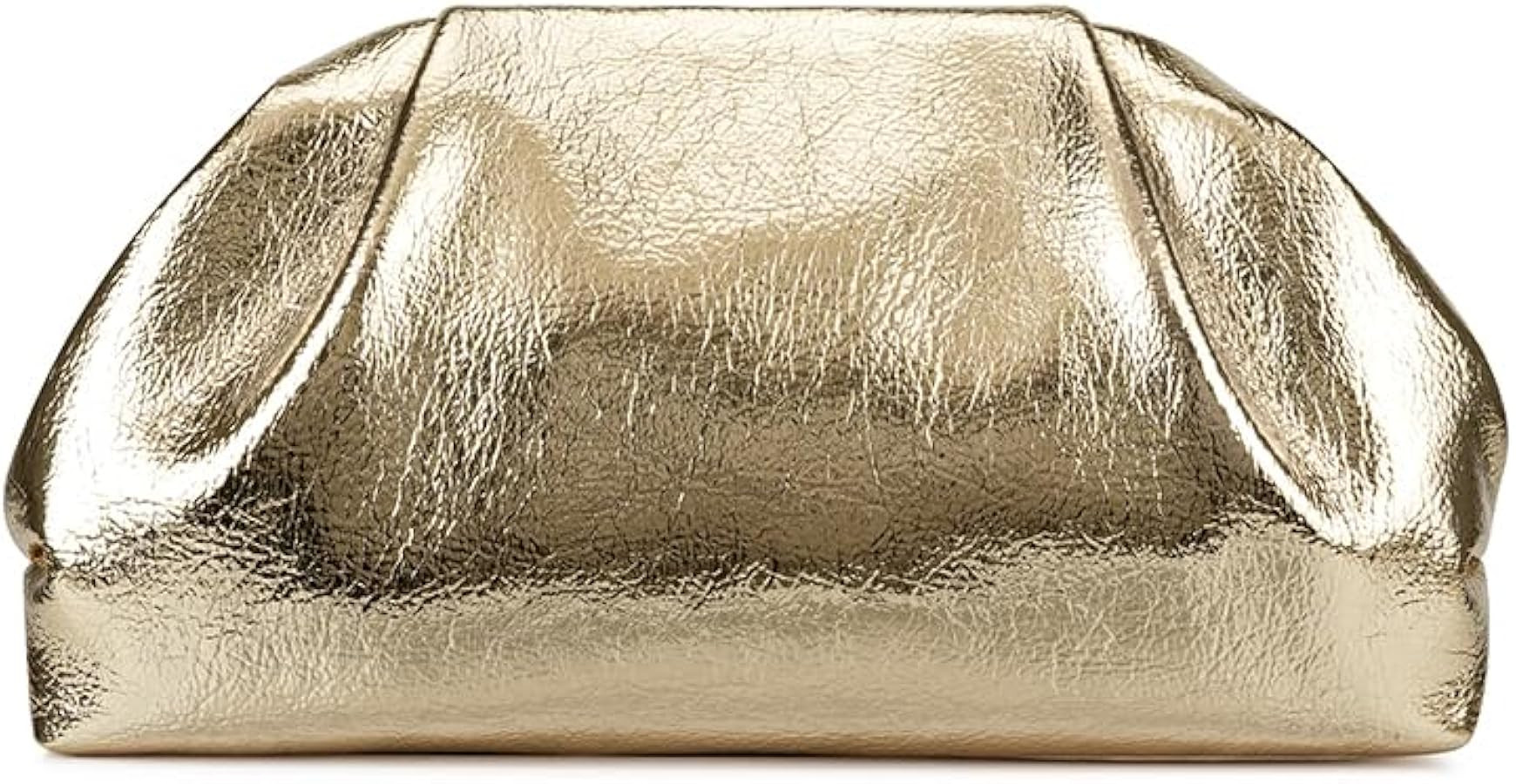Elegant Evening Purse Cloud Pouch Bag for Women, Metallic Leather Ruched Clutch Dumpling Handbag for Wedding Party | Amazon (US)
