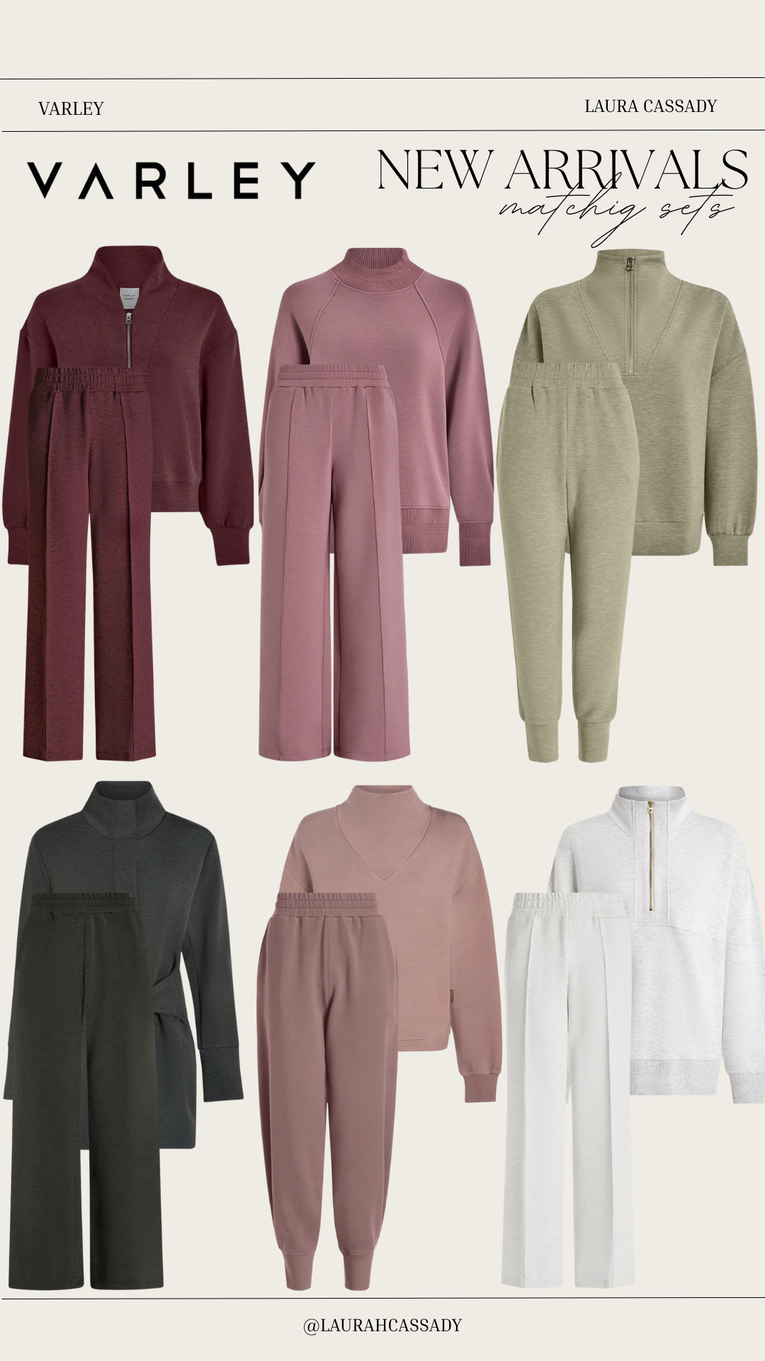 Varley new arrivals matching sets 🤍 These cozy, elevated sets are perfect for everyday wear — comfy enough for lounging but polished enough for errands or travel days. Loving these neutral tones for winter into spring. 

 #Varley #VarleyNewArrivals #MatchingSets #AthleisureStyle #ElevatedBasics #NeutralStyle #EverydayWear #LTKStyle #LTKFinds #ComfortChic #LTKSeasonal #LTKHome