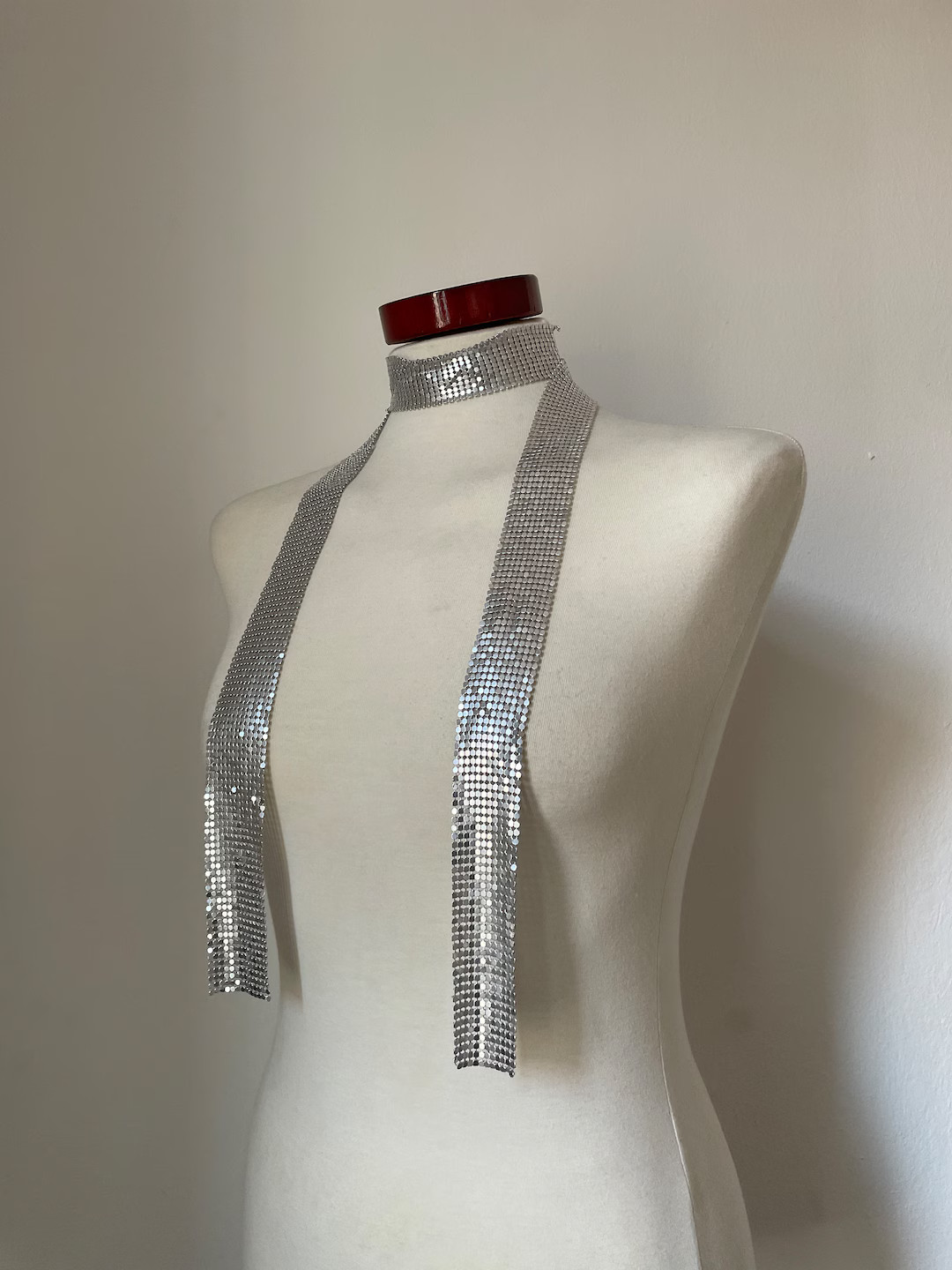 Countess Scarf | Chainmail Crystal Metal Mesh Rhinestone Sparkly Sequins Rave Party Festival Wear... | Etsy (DACH)