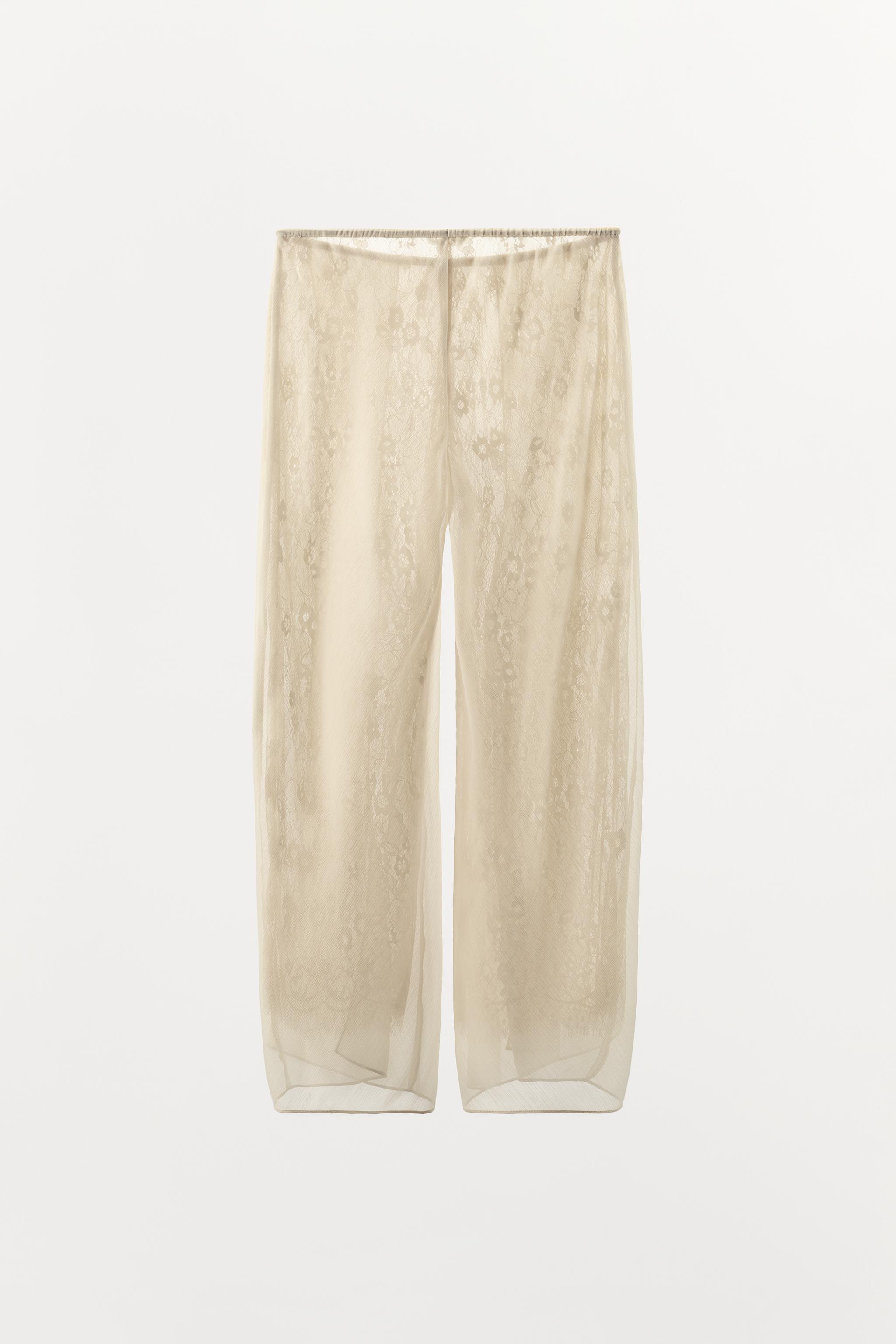 TROUSERS WITH GEORGETTE LACE DETAIL | Zara UK
