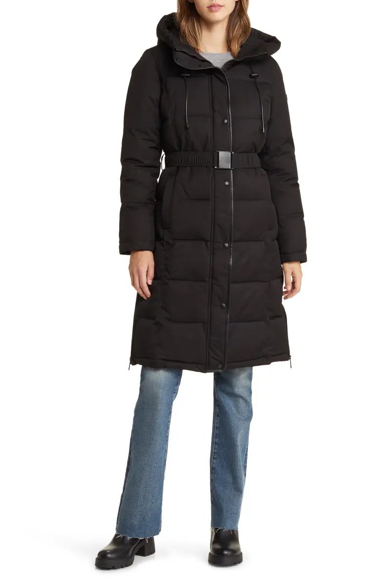 Belted Hooded Puffer Coat | Nordstrom