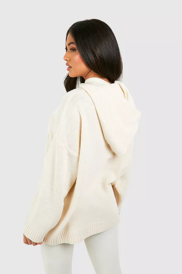 Petite Dsgn Knitted Hoodie | Boohoo.com (UK & IE)