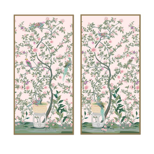 Sitting Bird Panel Pair | Urban Garden Prints