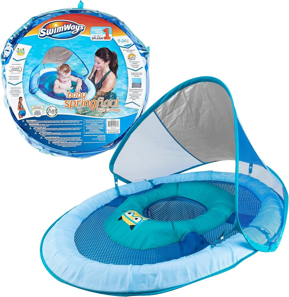SwimWays Baby Spring Float Sun Canopy - Blue Sea Monster | Amazon (US)