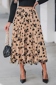 NewNeutral Floral Mesh Midi Skirt | Cupshe US