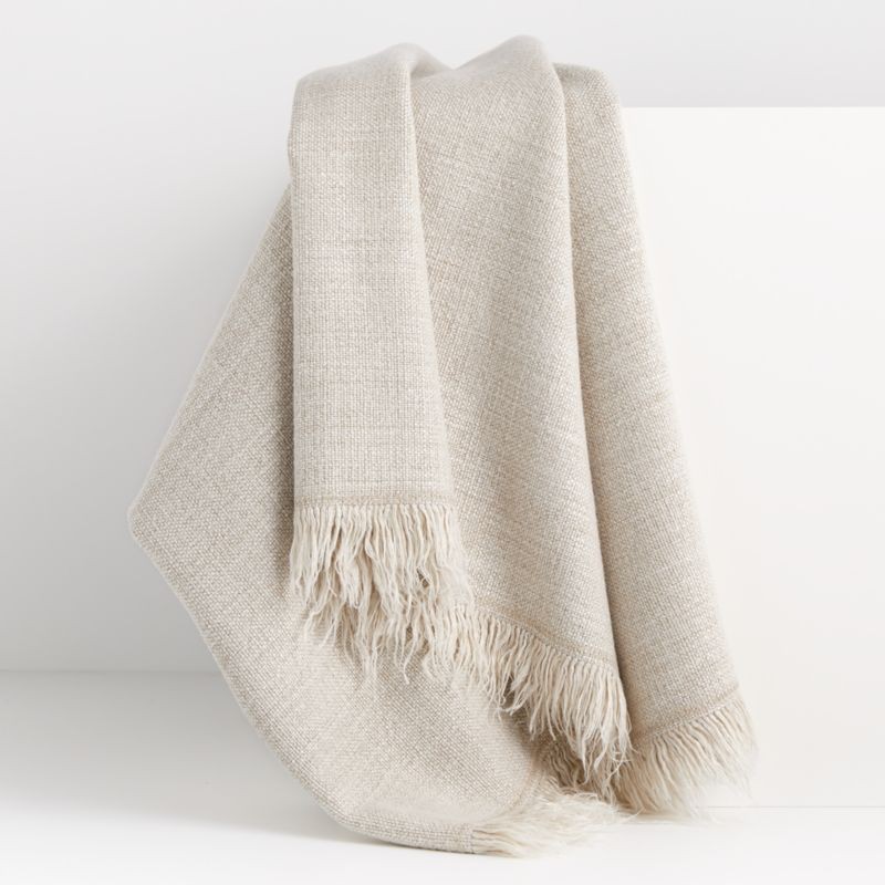 Plain Weave Sand Fringe 55x70 Throw by Leanne Ford + Reviews | Crate and Barrel | Crate & Barrel