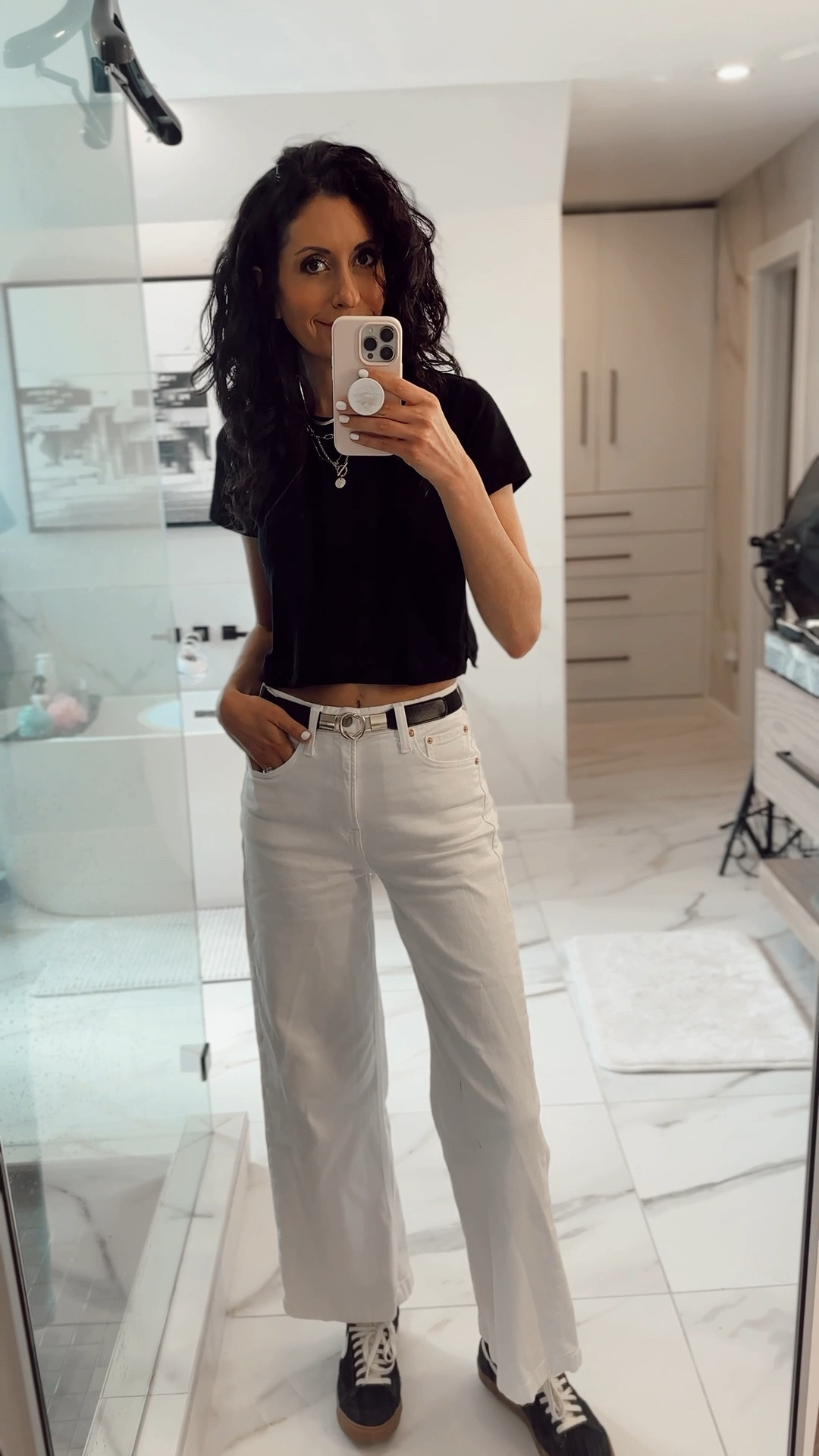 An easy on trend look for moms over 30. Shirt and jeans run TTS. I’m 5’9” and the jeans hit my ankles  

#LTKFindsUnder50 #LTKStyleTip