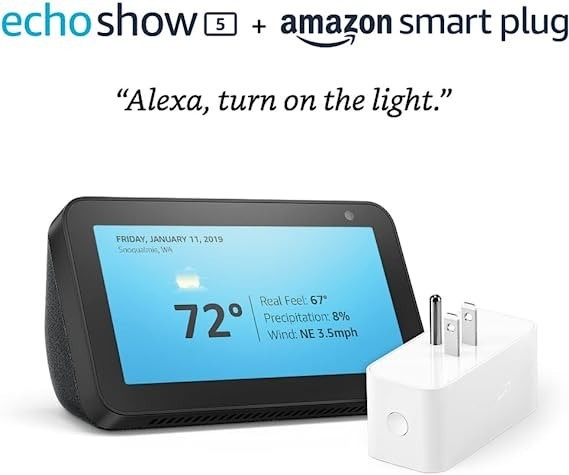 Amazon.com: Echo Show 5 (2nd Gen) Charcoal with Amazon Smart Plug : Electronics | Amazon (US)
