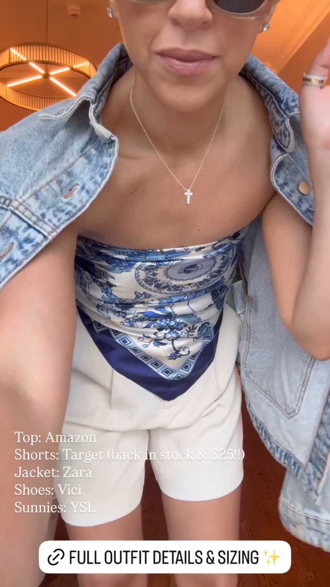 Top: Amazon (actually a scarf lol)
Shorts: Target 6 (back in stock & $25!!)
Jacket: Zara medium
Shoes: Vici
Sunnies: YSL 

@amazon @amazonfashion @zara @target @vici @ysl

#LTKPetite #LTKTravel #LTKSummerEdit