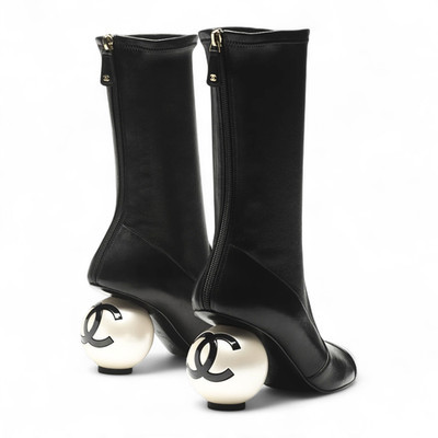 Chanel Boots Stretch Lambskin with Patent Calfskin Cap Toe Black 37.5 | eBay US