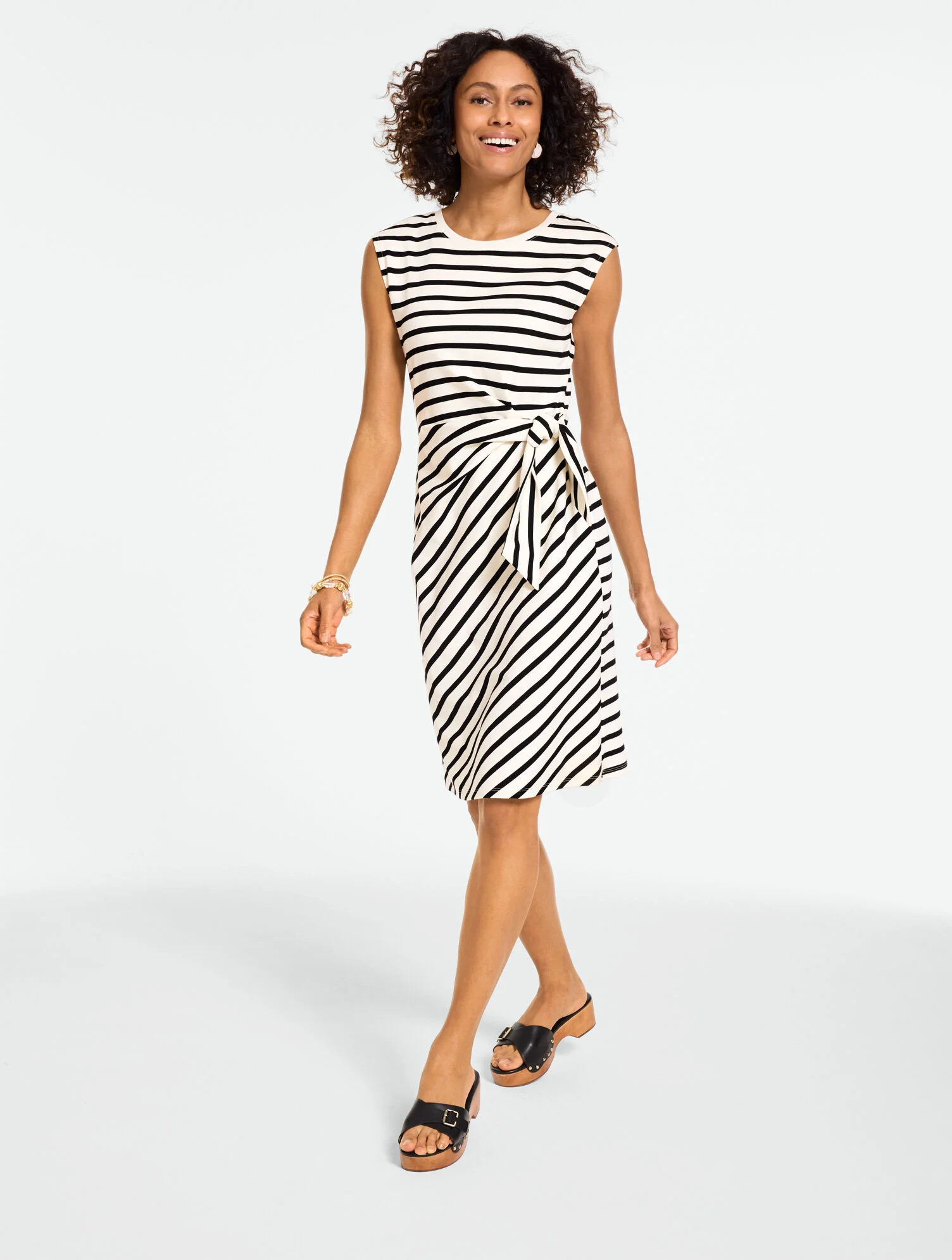 Extended Shoulder Shift Knit Dress - Majestic Stripe | Talbots