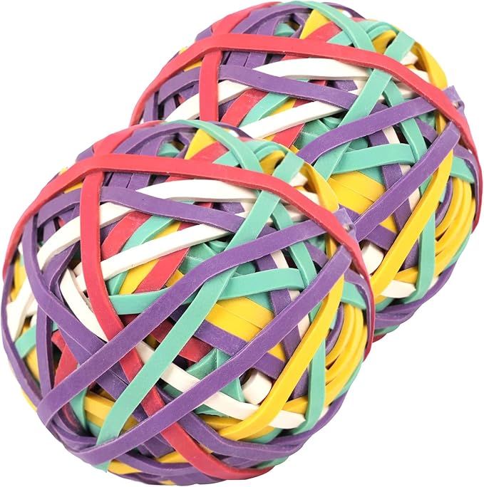 AMUU Rubber Band Ball #33 rubber bands 2 Pack ball About 300pcs 5 colors rubber Bands for Office ... | Amazon (US)