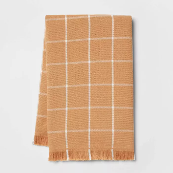 Cotton Terry Kitchen Towel with Fringe Light Orange - Threshold™ | Target