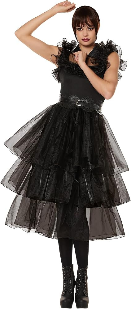 Spirit Halloween Adult Rave 'N Dance Wednesday Addams Dress| Officially Licensed | The Addams Fam... | Amazon (US)