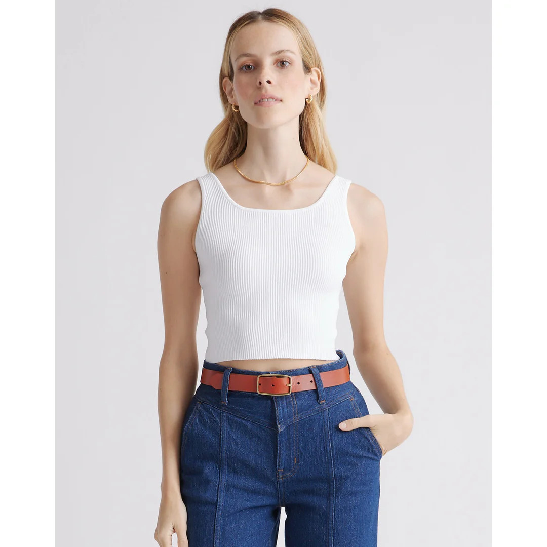 Cropped Square Neck Sweater Knit Tank | Quince