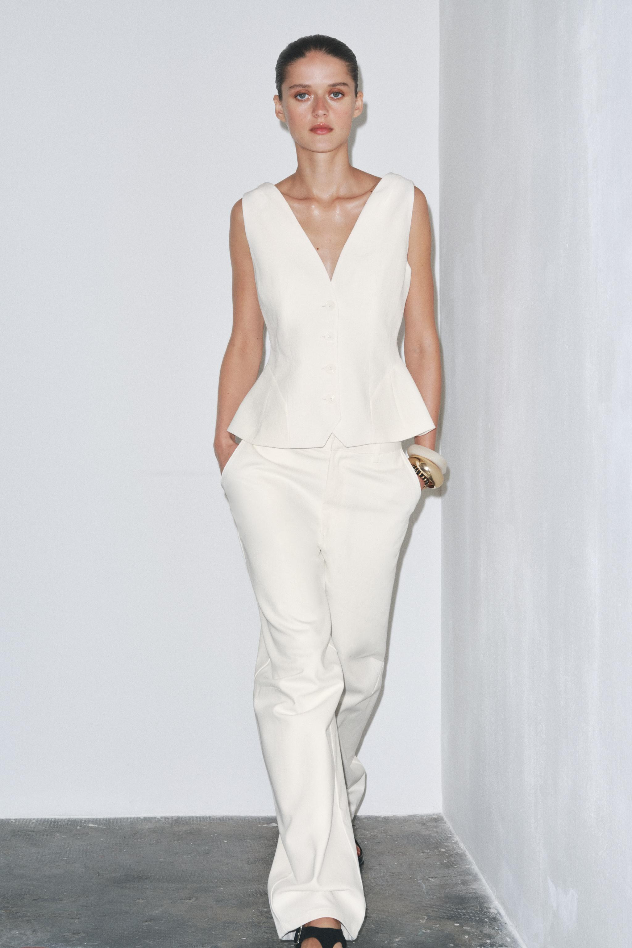 ZW COLLECTION LINEN BLEND VOLUME WAISTCOAT | Zara UK