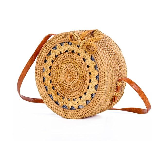 Women's Shoulder Bags Handbag Handwoven 100% Natural Rattan Bag Crossbody bag Messenger Bags Straw B | Amazon (US)