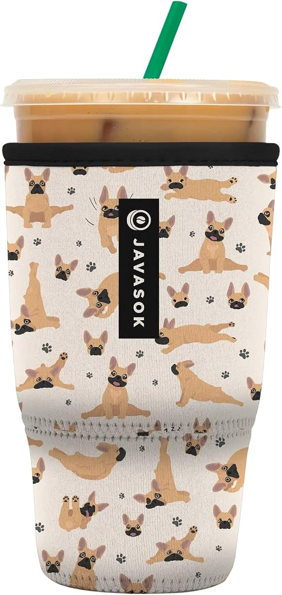 Sok It JavaSok Iced Coffee & Cold Soda Insulated Neoprene Cup Sleeve (Pardon My Frenchie, Large: ... | Amazon (US)