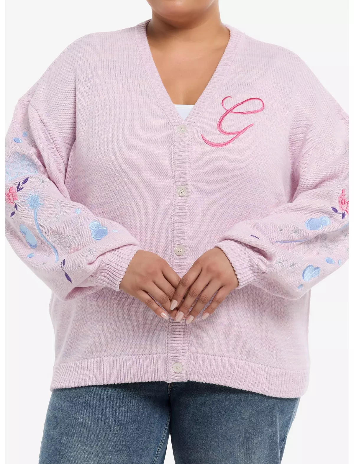 Her Universe Wicked Glinda Embroidered Girls Cardigan Plus Size | Hot Topic