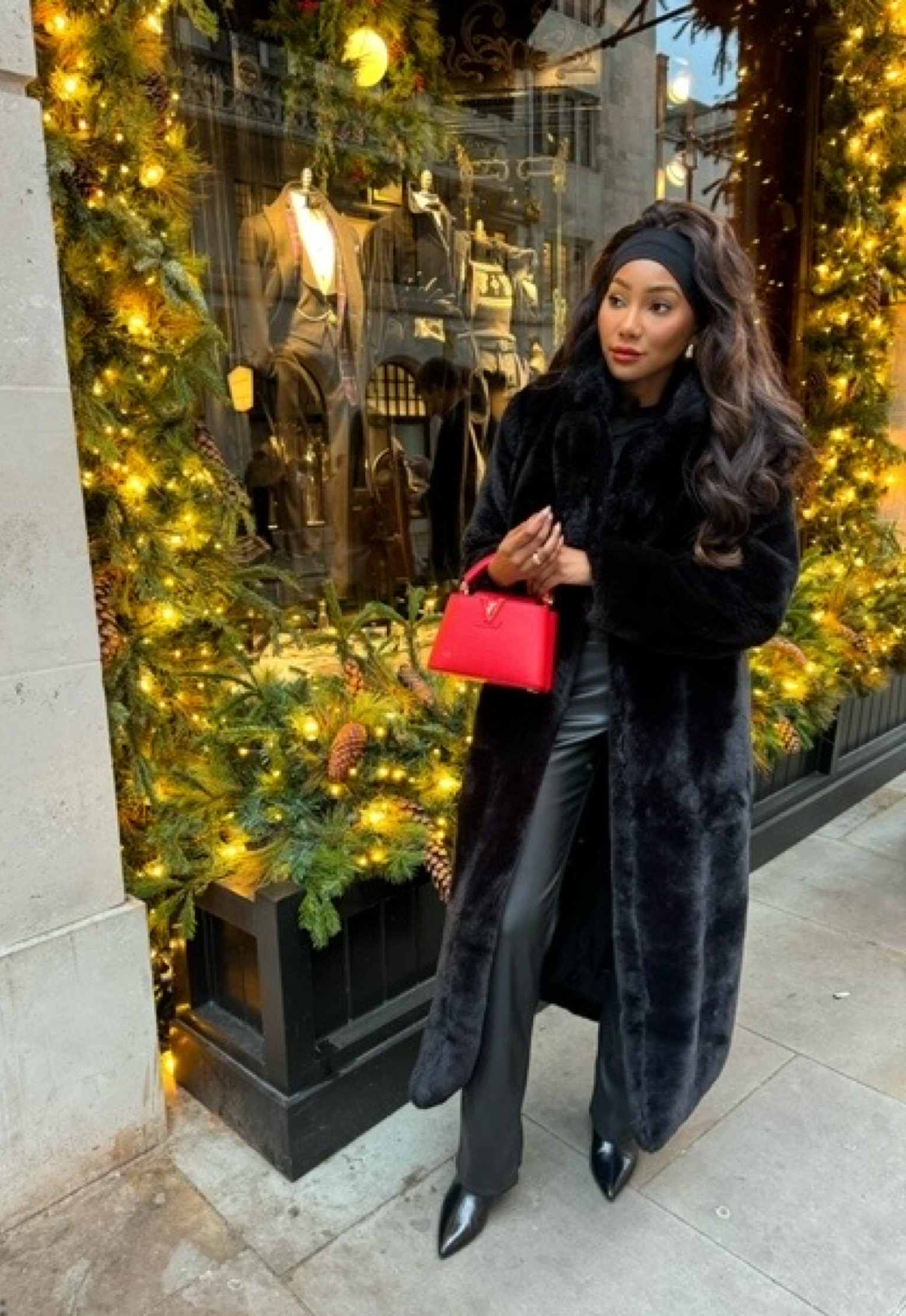 Pretty little thing, Louis vuitton, John lewis, French connection, River island, Abercrombie, Stradivarius, Massimo dutti, Mango, Asos, transitional outfit, transitional style, winter outfit, winter fashion, faux fur coat, black fur coat, leather trousers, red top handle bag, Louis Vuitton mini capucine, knee high boots, heeled boots, winter outfit ideas, style inspiration 

#LTKstyletip #LTKeurope #LTKSeasonal