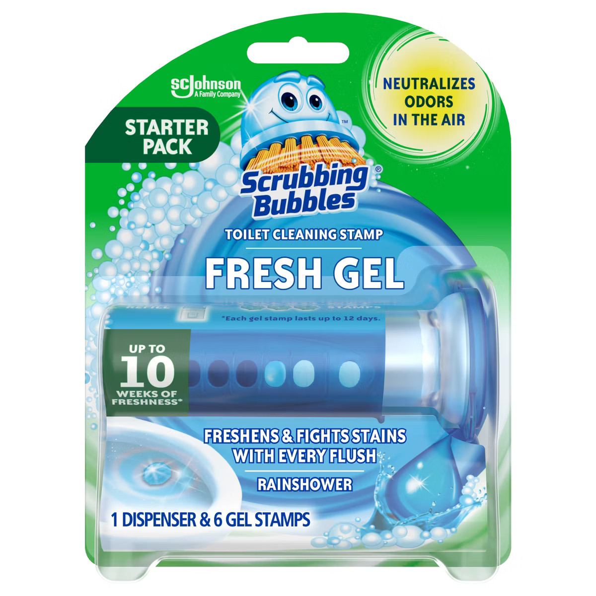 Scrubbing Bubbles Rainshower Scent Fresh Gel Toilet Cleaning Stamp | Target