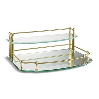 Frontgate Resort Collection Personalized Vanity Trays with Beveled Glass & Brass | Frontgate