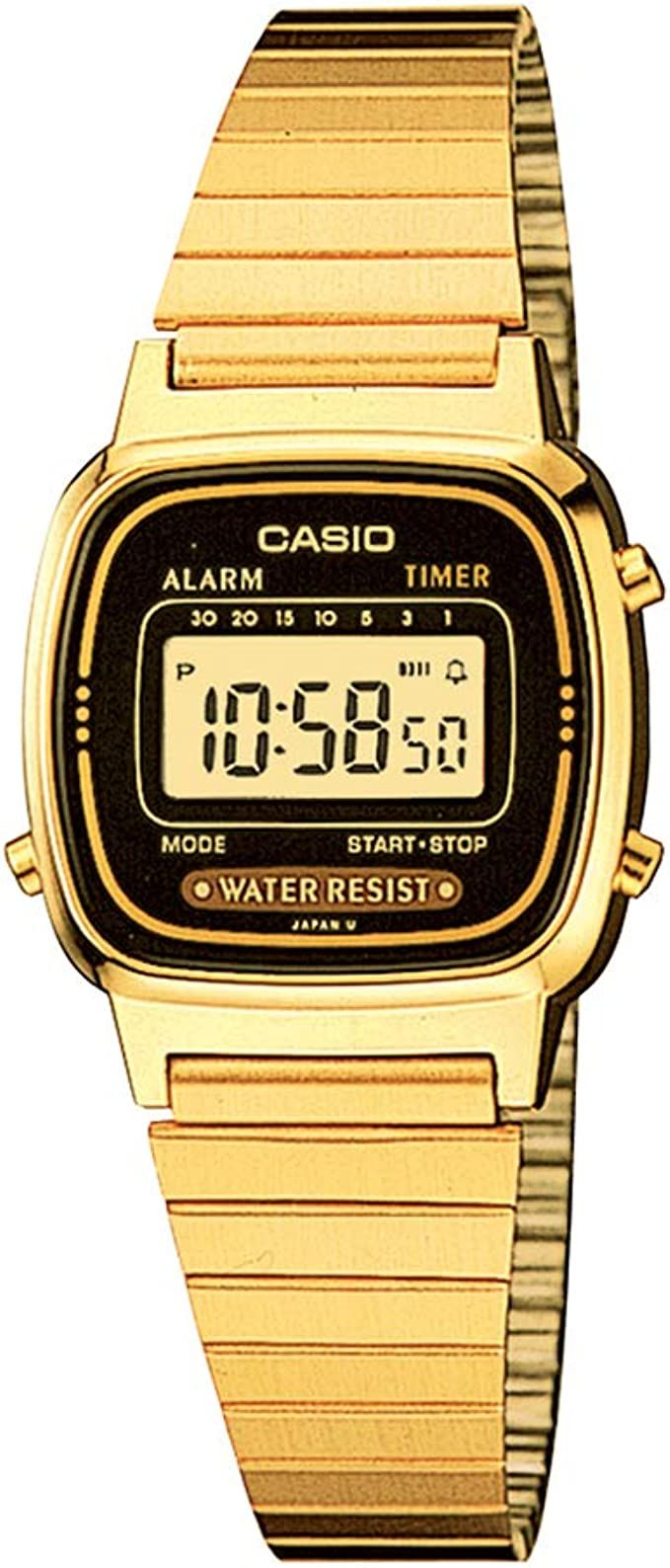 Casio Women's Vintage LA670WGA-1DF Daily Alarm Digital Gold-tone Watch | Amazon (US)