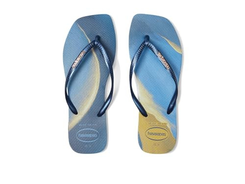 Havaianas Slim Square Trendy Sandals - Flip Flops for Women - Rubber Upper - Rubber Outsole - Thong Sandals Navy Blue EU 36 (US Women's 6) M | Amazon (US)
