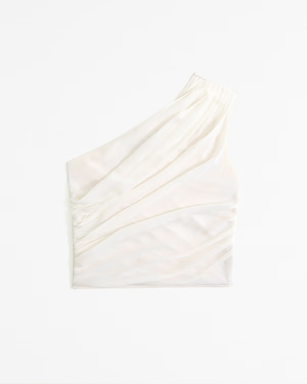 Women's Sheer Asymmetrical One-Shoulder Set Top | Women's Tops | Abercrombie.com | Abercrombie & Fitch (US)