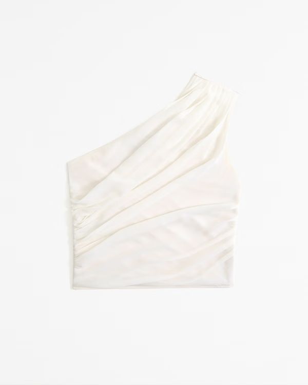 Sheer Asymmetrical One-Shoulder Set Top | Abercrombie & Fitch (US)