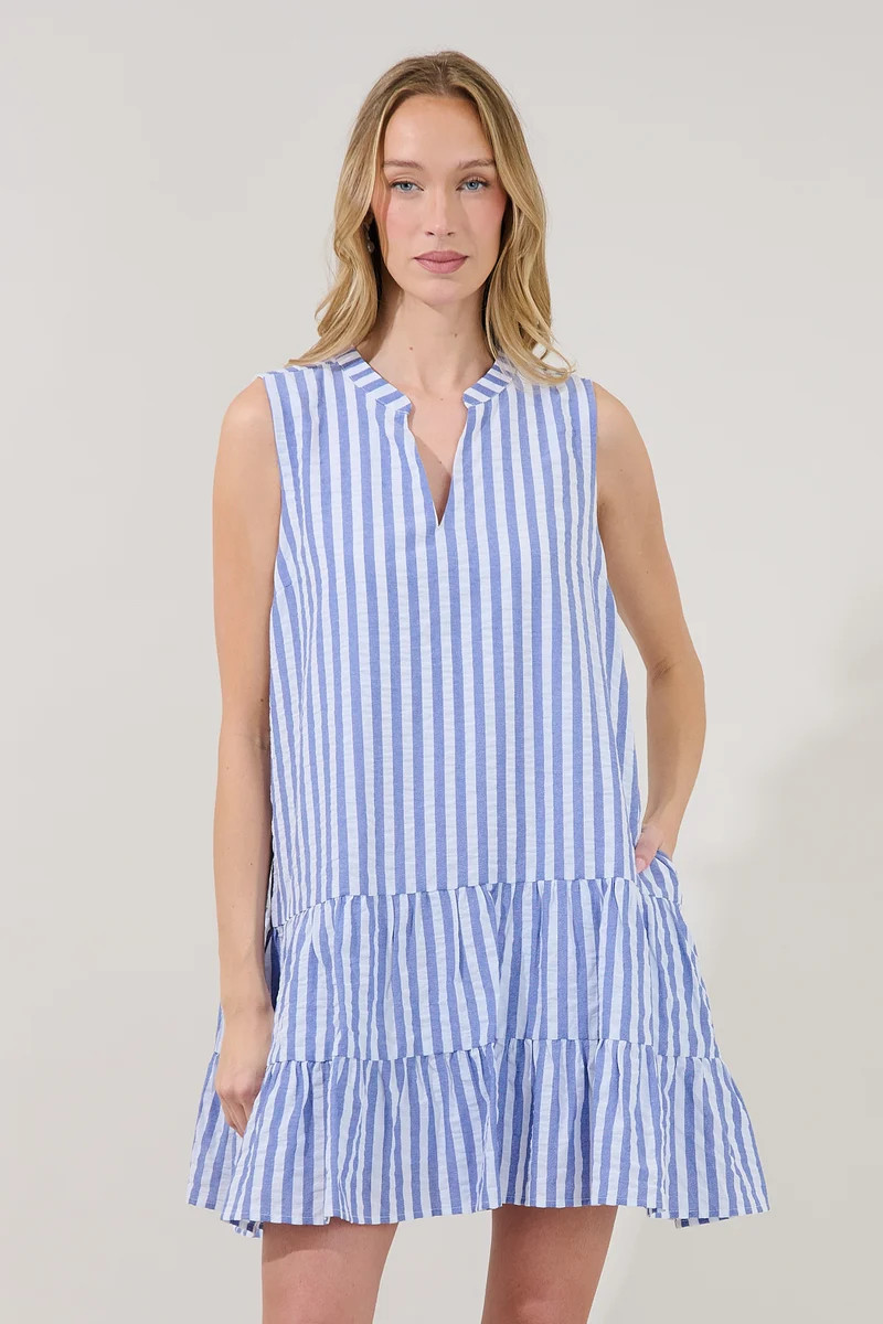 Addelyn Stripe Shift Mini Dress | Sugarlips