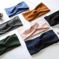 Solid Color Headband Adult Hairband Simple Soft Hair Turban Yoga Bandana Headbands For Women Trendy  | Etsy (US)
