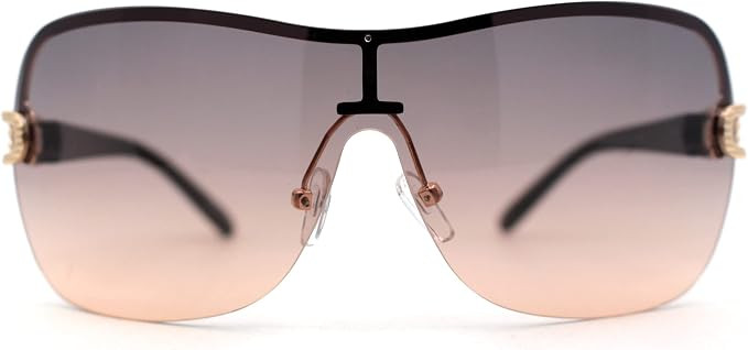 SA106 Womens Oversize Shield Curved Wrap Around Designer Sunglasses | Amazon (US)