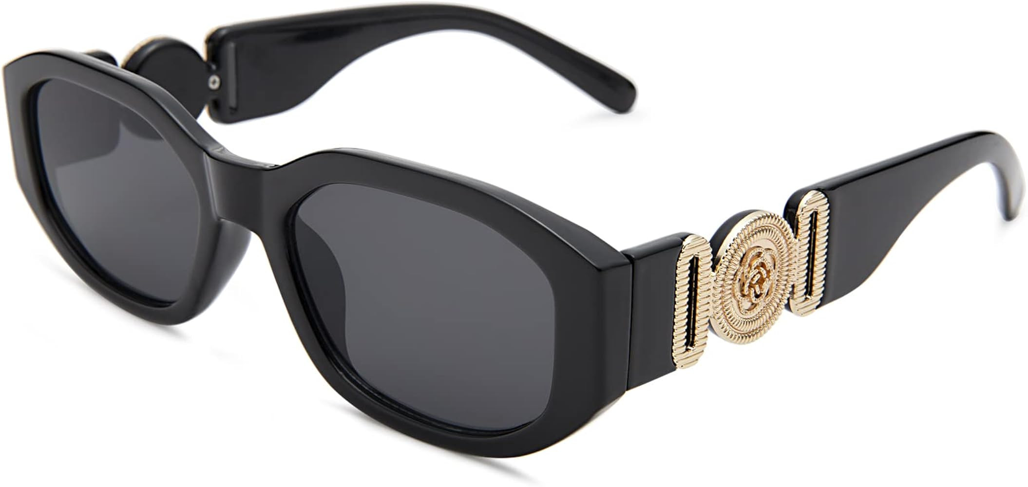Hycredi Rectangle Sunglasses for Women Men, Retro Fashion Frame | Amazon (US)