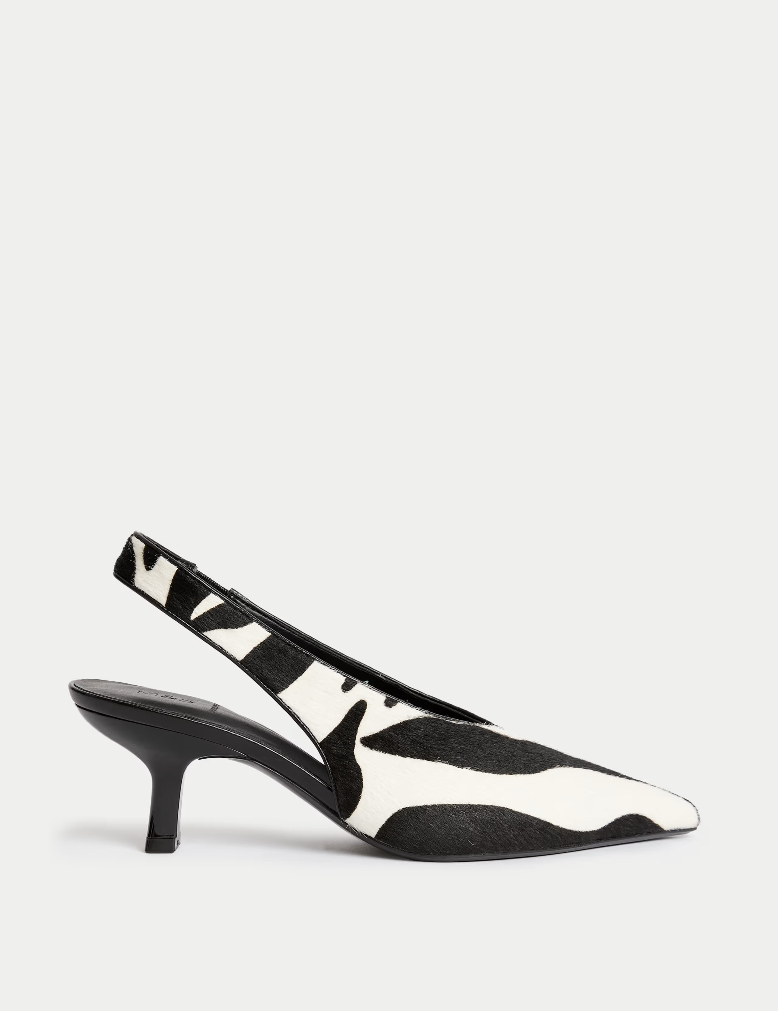 Leather Animal Print Kitten Heel Slingback Shoes | M&S Collection | M&S | Marks & Spencer (UK)