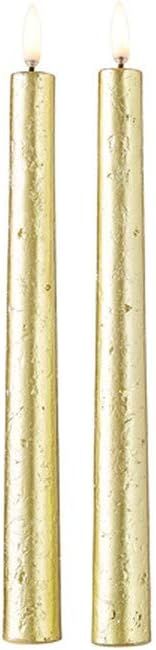RAZ Imports Uyuni Candles 1"X11" Gold Textured Taper Candle, Set of 2 | Amazon (US)
