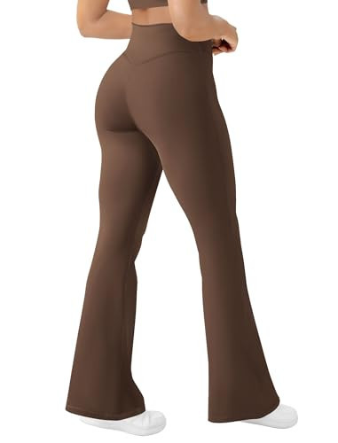 AB-Eleven Women's Yoga Pants Bootcut Flare Leggings Flared Bell Bottom Leggings High-Waisted Workout Pants Tummy Control Brown | Amazon (US)