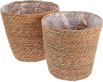 SUPVOX 2pcs Flowerpot Wicker Planter Doll House Tv Weaved Basket Baskets for Plants Laundry Baske... | Amazon (US)