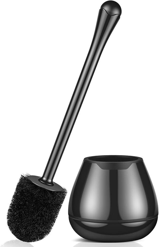 Toilet Brush and Holder, Toilet Bowl Brush and Holder with Long Handle, Plastic Holder Easy to Hi... | Amazon (US)