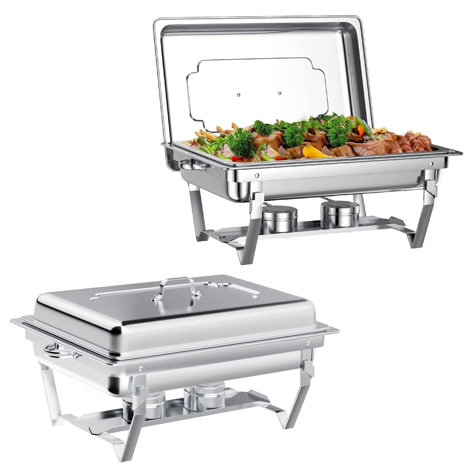 Chafing Dish Buffet Set 2 Pack: TINANA 8QT Stainless Steel Chafing Dishes for Buffet, Chafers and... | Walmart (US)