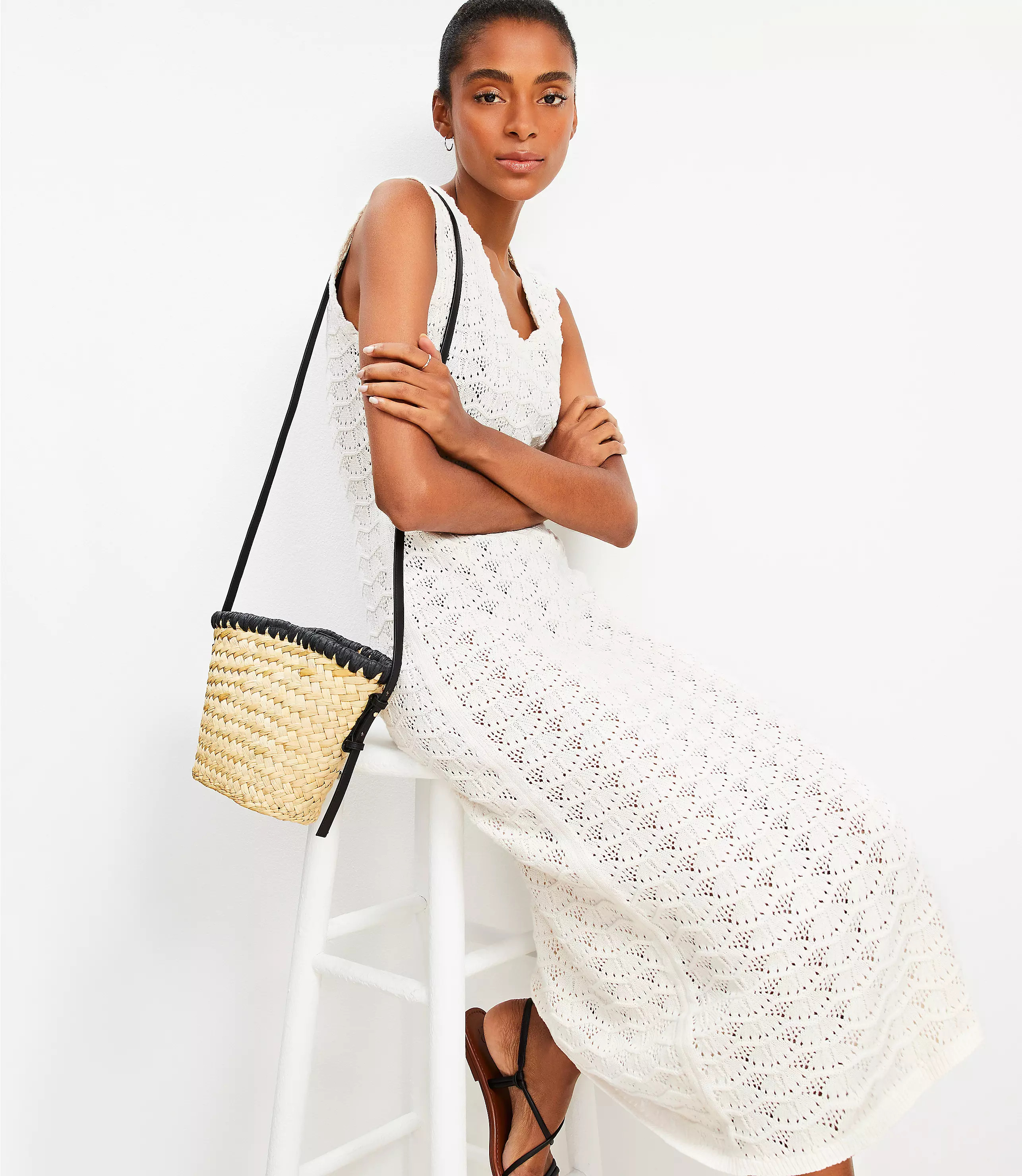LOFT Beach Crochet Midi Dress | LOFT