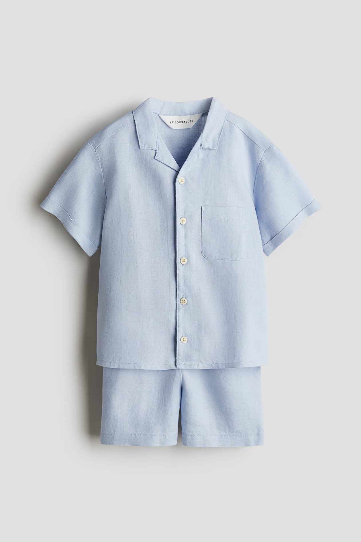 2-piece Linen Set - Light blue - Kids | H&M US | H&M (US + CA)
