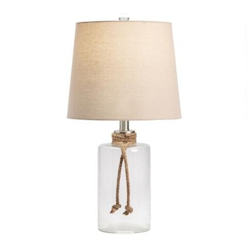 Glass Jug and Rope Avoca Table Lamp | World Market