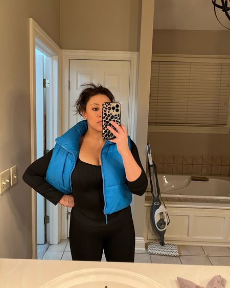 Ootd. Puffer vest. Corset top. Spanx day leather leggings. Ootd. Body contour top. Outfit ideas. Winter outfit. 

#LTKfindsunder100 #LTKSeasonal #LTKstyletip
