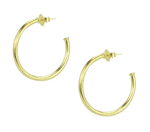Sheila Fajl Everybody's Favorite Petite 1.5 Inch Tubular Lightweight Hoop Earrings for Women in Brushed 18k Gold Plated | Amazon (US)